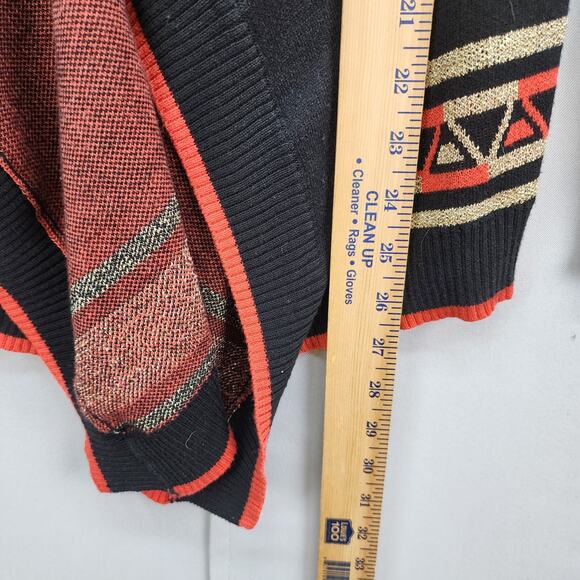 Hooked Up by IOT Sweater Women MEDIUM Cardigan Black Aztec Southwestern Boho - Picture 11 of 14